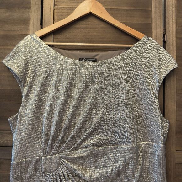 Collection DB‎ Silver Stretch Dress Party Wedding Curvy Belly Hide Plus Sz 20 - Picture 5 of 16